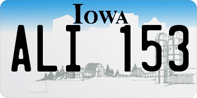IA license plate ALI153