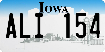 IA license plate ALI154