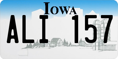 IA license plate ALI157