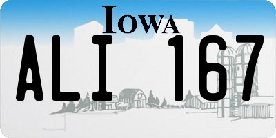 IA license plate ALI167