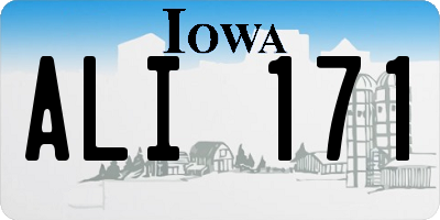 IA license plate ALI171