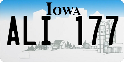 IA license plate ALI177