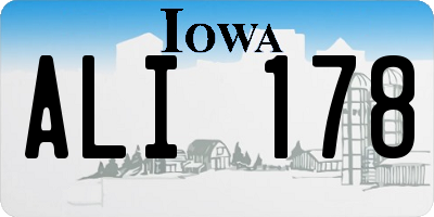 IA license plate ALI178