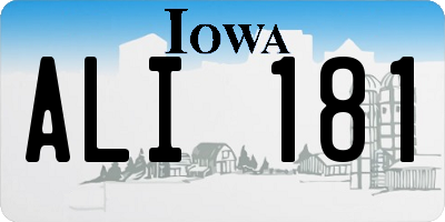 IA license plate ALI181