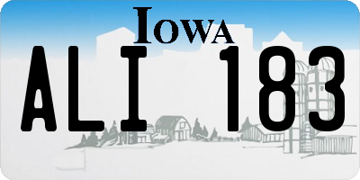 IA license plate ALI183