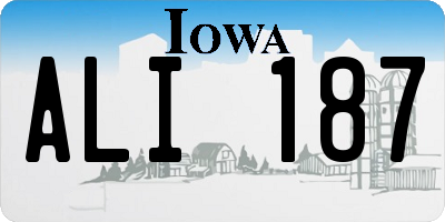 IA license plate ALI187