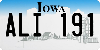 IA license plate ALI191