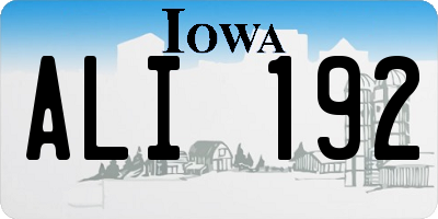 IA license plate ALI192