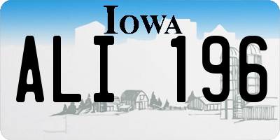 IA license plate ALI196