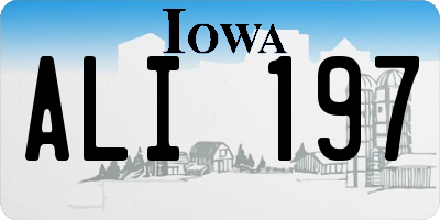 IA license plate ALI197