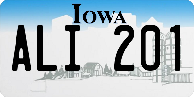 IA license plate ALI201