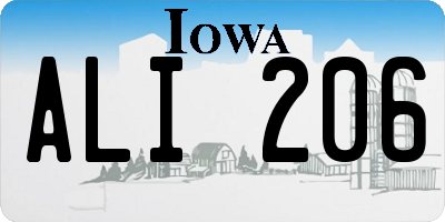 IA license plate ALI206