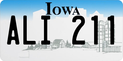 IA license plate ALI211