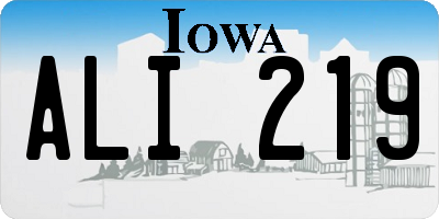 IA license plate ALI219