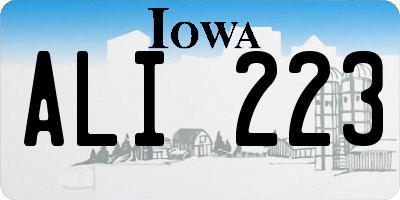 IA license plate ALI223