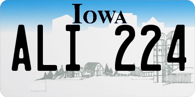 IA license plate ALI224