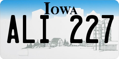 IA license plate ALI227