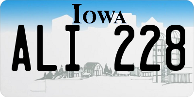 IA license plate ALI228