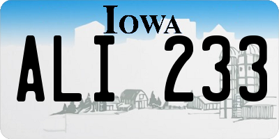 IA license plate ALI233
