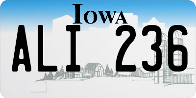 IA license plate ALI236
