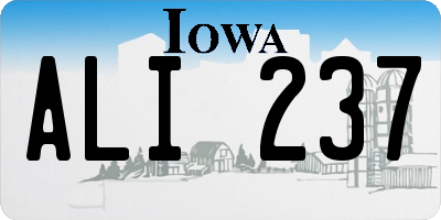 IA license plate ALI237