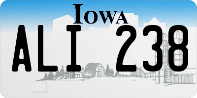 IA license plate ALI238