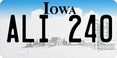 IA license plate ALI240