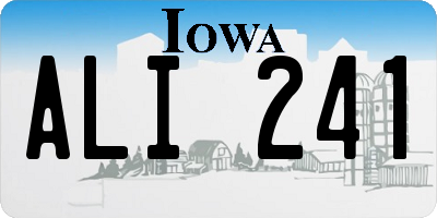 IA license plate ALI241
