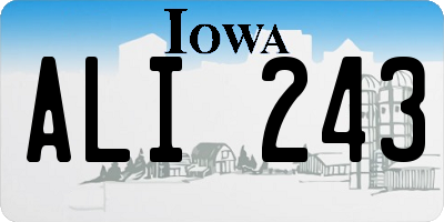 IA license plate ALI243