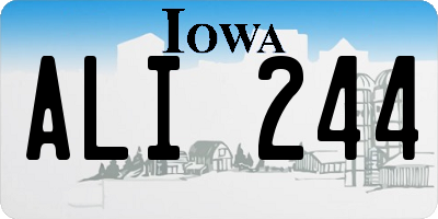 IA license plate ALI244