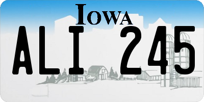 IA license plate ALI245