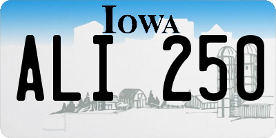 IA license plate ALI250
