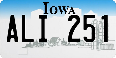 IA license plate ALI251
