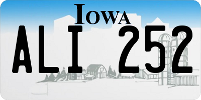 IA license plate ALI252