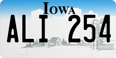 IA license plate ALI254