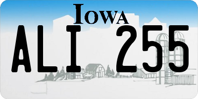 IA license plate ALI255