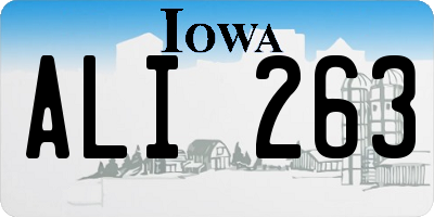 IA license plate ALI263