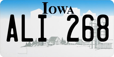 IA license plate ALI268