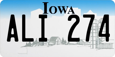 IA license plate ALI274