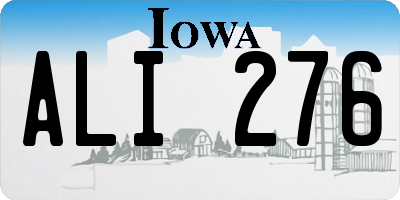 IA license plate ALI276