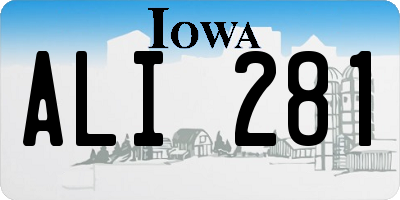IA license plate ALI281
