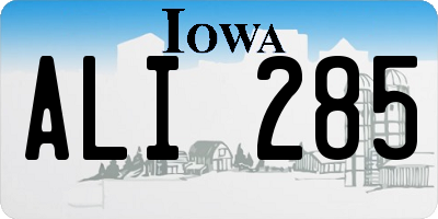 IA license plate ALI285