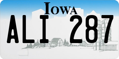 IA license plate ALI287