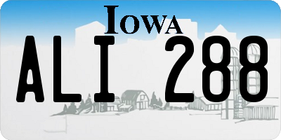 IA license plate ALI288