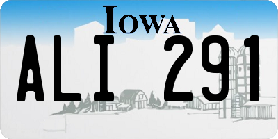 IA license plate ALI291