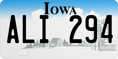 IA license plate ALI294