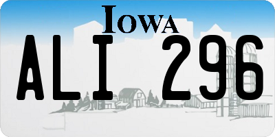 IA license plate ALI296