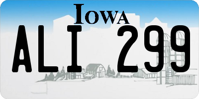 IA license plate ALI299