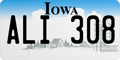 IA license plate ALI308