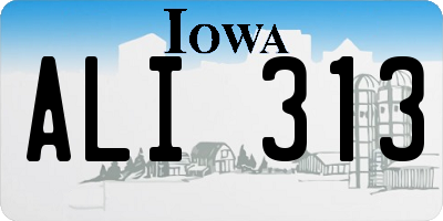 IA license plate ALI313